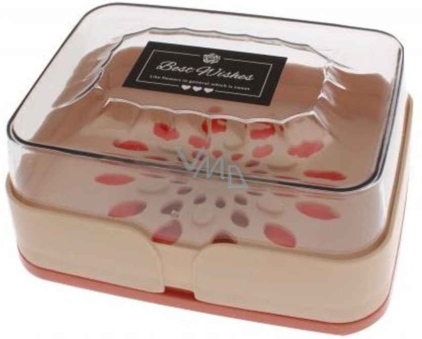 Unihouse Plastic soap dish with lid 13,5 x 10 x 5 cm different colours