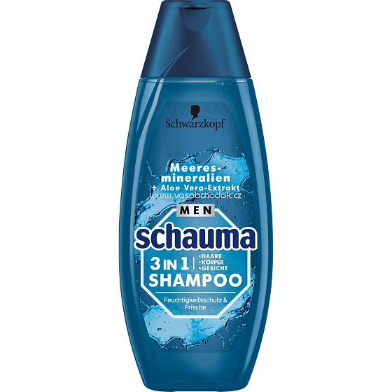 Schauma Men Sea Minerals 3in1 shampoo for hair, face and body for men 350 ml
