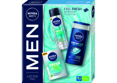 Nivea Men Fresh Kick aftershave 100 ml + Fresh Kick antiperspirant deodorant spray 150 ml + Fresh Kick 3in1 shower gel 250 ml, cosmetic set for men