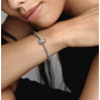 Charm Sterling silver 925 Sun and crescent with clear cubic zirconia, bead for bracelet universe