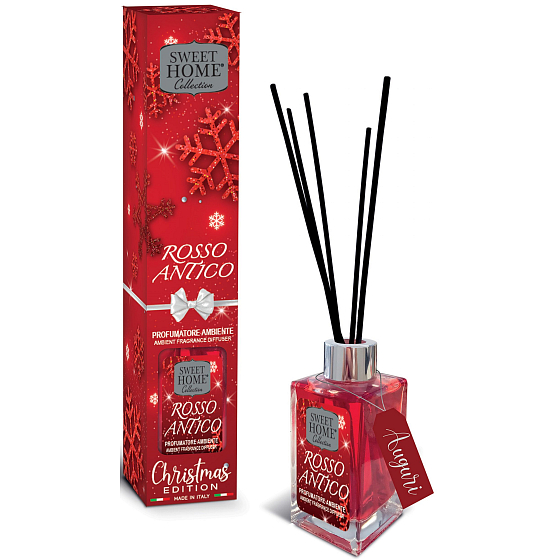 Sweet Home Christmas Edition Antique Red aroma diffuser with scent sticks 100 ml