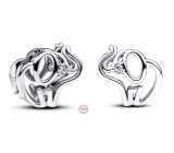 Charm Sterling silver 925 Impressive elephant bead on animal bracelet
