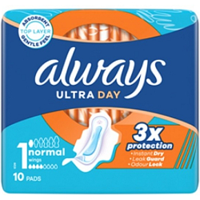 Always Ultra Day Normal sanitary pads with wings 10 pieces