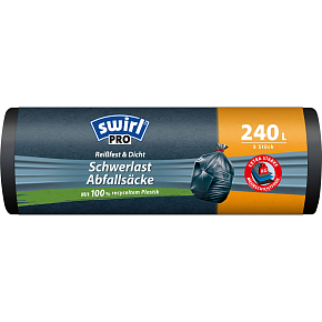Swirl Profi Heavy Duty Waste Bags 240 l, 100 × 125 cm, 36 µ, 5 pcs