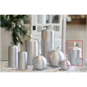 Lima Alfa candle silver cylinder 80 x 100 mm 1 piece