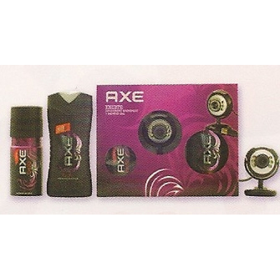 Ax Excite deodorant spray for men 150 ml + shower gel 250 ml + webcam, cosmetic set
