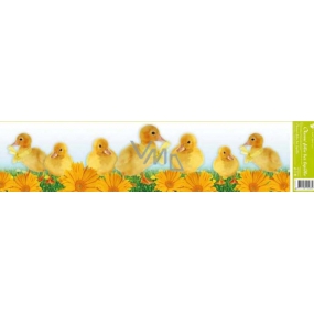 Window foil without glue strip Easter animals ducks and yellow gerberas 64 x 15 cm