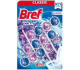 Bref Power Aktiv 4 Formula Lavender WC block for hygienic cleanliness and freshness of your toilet, colours water 3 x 50 g