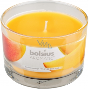 Bolsius Aromatic Exotic Mango - Mango scented candle in glass 90 x 65 mm 247 g burning time approx. 30 hours