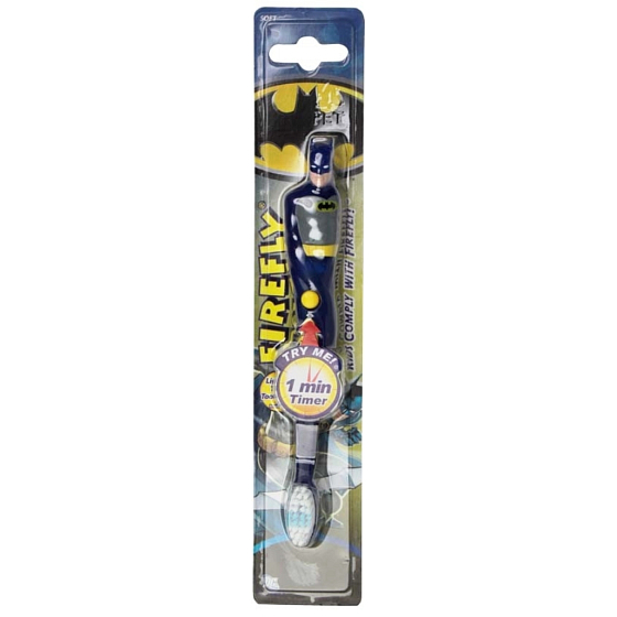 Batman flashing soft toothbrush for kids with 1-minute timer