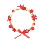 Wicker wreath 17 cm red decor