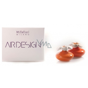 Millefiori Milano Air Design Diffuser Flower Container for Scenting Fragrance Using Porous Top Mini Orange 2 Pieces, 80ml, 7 x 6cm