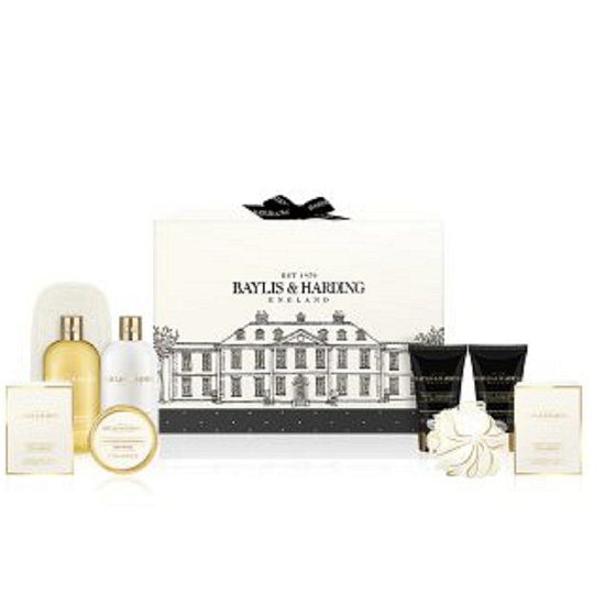 Baylis & Harding Sweet Tangerine and Grapefruit Body Butter 250 ml + cleansing gel 240 ml + bath lotion 240 ml + toilet soap 100 g + bath crystals 100 g + body lotion 50 ml + hand cream 50 ml + massage gloves + washcloth, cosmetic set