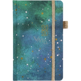 Albi Diary 2020 pocket with rubber band Star wallpaper 15 x 9.5 x 1.3 cm