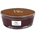 WoodWick Black Cherry - Black cherry scented candle with wooden wide wick and glass ship lid 453 g
