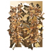Bows textile gold on a plate 5 cm 12 pieces
