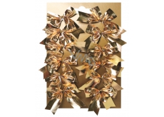 Bows textile gold on a plate 5 cm 12 pieces