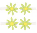 Flowers green with glitter on a peg 5 cm, 4 pieces in a bag