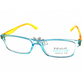Berkeley Reading glasses +1.0 plastic transparent blue, yellow transparent sides 1 piece R8416