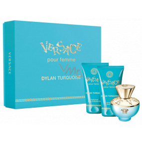 Versace Dylan Turquoise eau de toilette for women 50 ml + body gel 50 ml + shower gel 50 ml, gift set for women