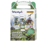 Tetesept T-Rex Jablko pěna do koupele 40 ml + Pomeranč pěna do koupele 40 ml + 2v1 sprchový gel a šampon na vlasy 200 ml, kosmetická sada pro děti