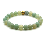 Chalcedony bracelet elastic natural stone, ball 8 mm / 16 - 17 cm, stone of love, joy