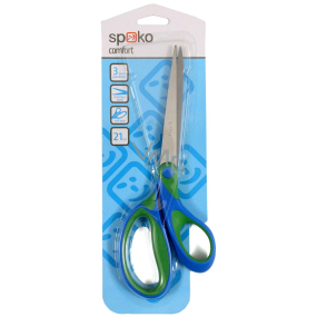 Spoko Comfort office scissors asymmetric green-blue 21 cm