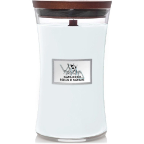 WoodWick Magnolia Birch scented candle with wooden wick and lid glass large 609 g