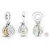 Sterling silver 925 King of Fruits Durian openable, pendant for bracelet, food and drink