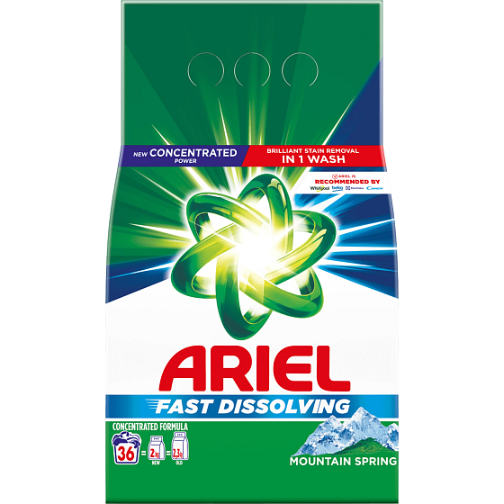 Ariel Mountain Spring washing powder for clean and fragrant, stain-free laundry 36 doses 1.98 kg