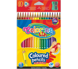 Colorino Crayons triangular 18 colours + pencil sharpener