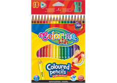 Colorino Crayons triangular 18 colours + pencil sharpener