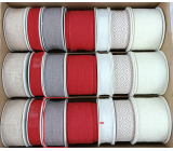 Ditipo Christmas fabric ribbon Nordic jute grey 2 m x 25 mm