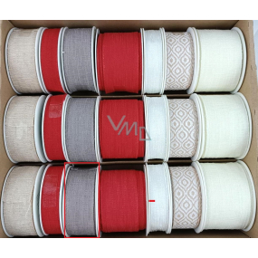 Ditipo Christmas fabric ribbon Nordic jute grey 2 m x 25 mm