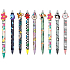 Colorino Rubberized pen Pink flower, blue refill 0,5 mm