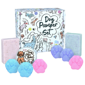 Bomb Cosmetics Pampering set paw tablets 6 x 30 g + shampoo 2 x 95 g + balm 30 g, gift set for dogs