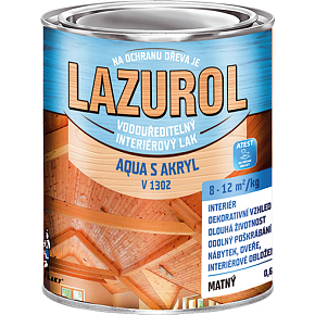 Lazurol Aqua S Akryl matte wood varnish V1302, 0.6 kg
