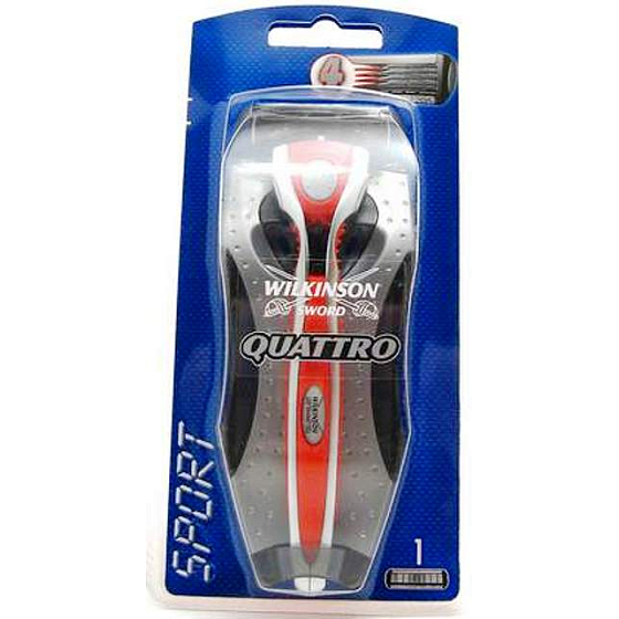 Wilkinson Sword Quattro Sport razor for men 1 piece + razor 1 piece