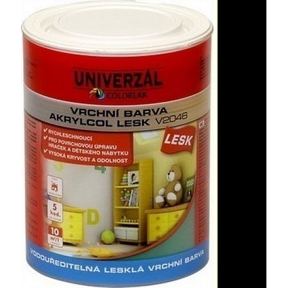 Colorlak Akrylcol Gloss V2046 water-based glossy top coat black 0.6 l