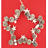 White star-shaped wreath with cones 24 cm