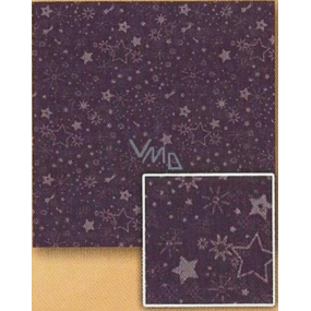 Nekupto Gift wrapping paper 70 x 200 cm Christmas Dark purple, stars