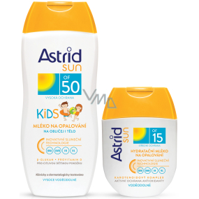 Astrid Sun Kids OF50 suntan lotion 200 ml + Sun OF15 Moisturizing suntan lotion 80 ml, duopack