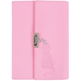 Albi Block in folding PU cover, lined pink 80 sheets 14 cm x 19.5 cm x 2.3 cm