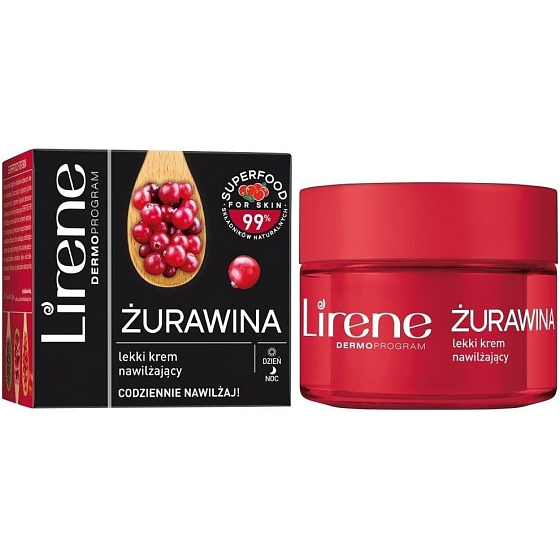 Lirene Dermo Program Superfood Cranberry from 100% Cranberry Water Light Hydrating Day and Night Cream 50 ml