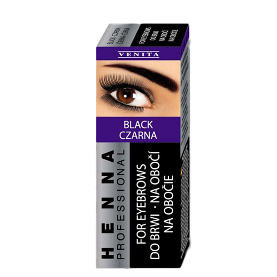Venita Henna Professional Cream Eyebrow Dye Black 1.0 Black 2.5 g