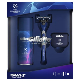 Gillette Mach3 Turbo shaver + spare head 1 piece + shaving gel + travel case, cosmetic set, for men