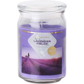 Emocio Lavender Fields - Lavender Fields scented candle glass with glass lid 453 g 93 x 142 mm