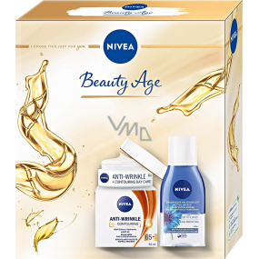 Nivea Face Beauty Age 65+ day cream 50 ml + two-phase make-up remover 125 ml, cosmetic set for women