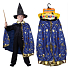 Rappa Halloween Costume magic cloak blue for children, length 75 cm