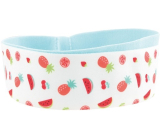 Textile elastic headband blue and white with fruit 2 pieces
